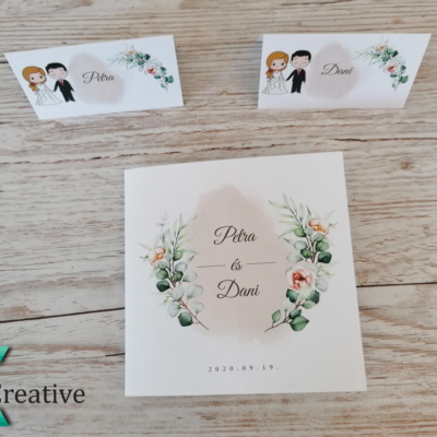 Esküvői meghívó és ültető kártya tervezés